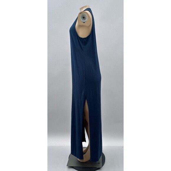 Athleta Sleeveless Tank Maxi Dress Side‎ High Slits Stretch Navy  Blue Womens S - Picture 11 of 11